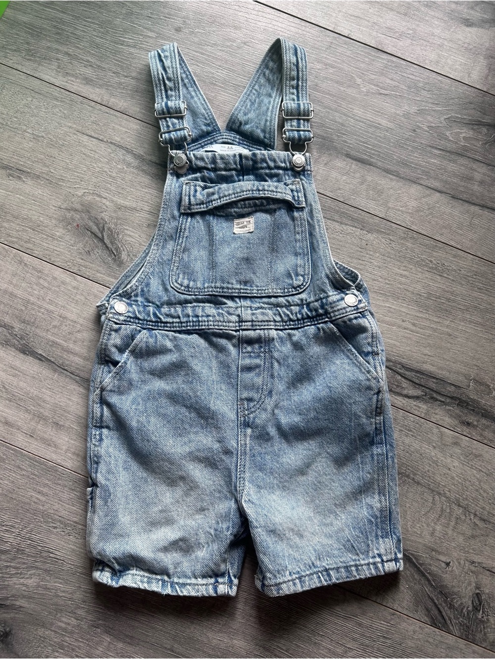 Zara Light Blue Denim Kids Short Overalls